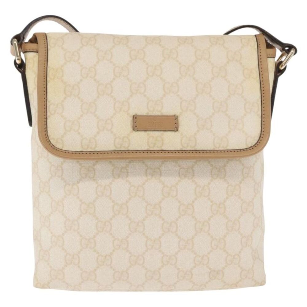 Gucci Flap Messenger Gg Coated Canvas White Pvc Shoulder Bag Bag